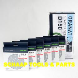 Schuurschijven 150 mm GRANAT assortiment starter set D150 - 48 afzuigopeningen per 60 verpakt | 578166